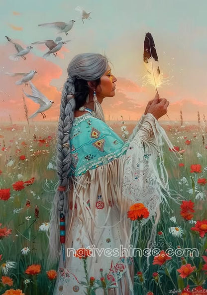Prairie Wind and Feather Canvas