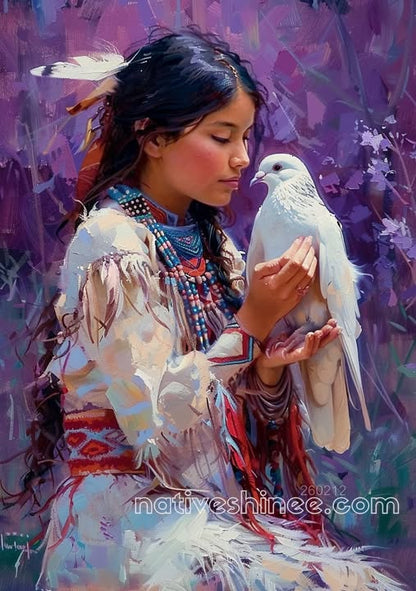 Hands of Peace with White Dove Canvas