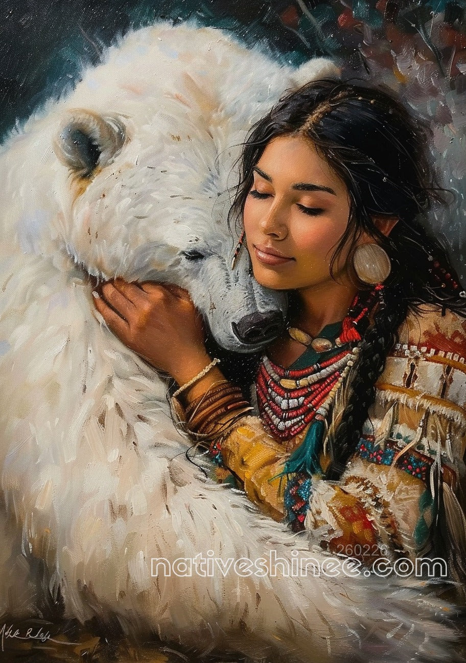 Braided Calm with White Bear Canvas