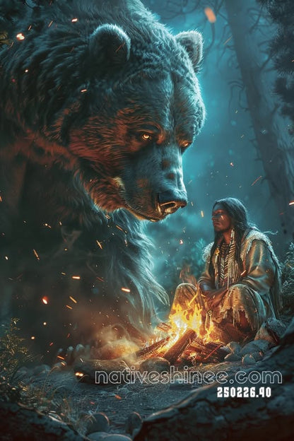 Firelight Before the Bear Canvas