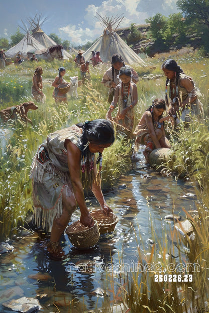 Women of the Creek Camp Canvas