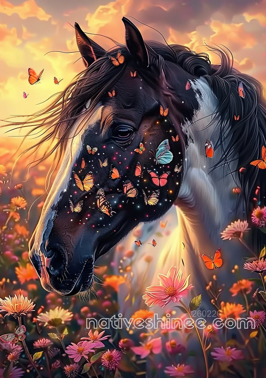 Butterfly Dream Horse Canvas