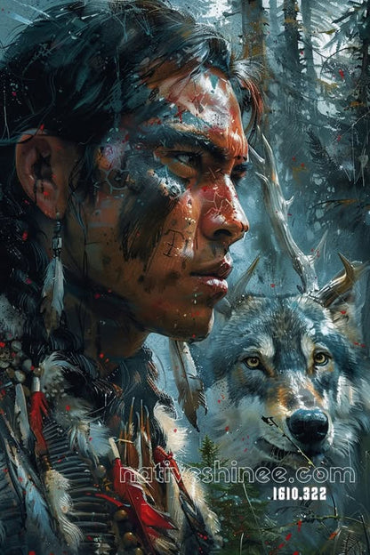 Quiet Strength Beside the Wolf Canvas