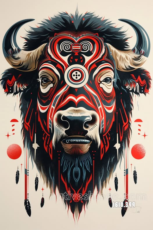 Painted Strength of the Buffalo Canvas