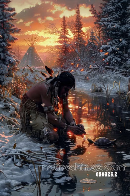 Offering at the Winter Water Canvas
