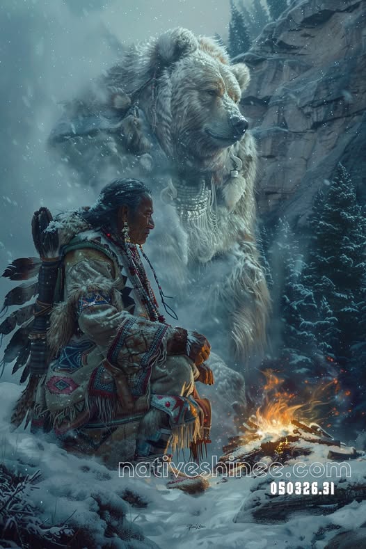 Winter Guardian of the Mountain Canvas
