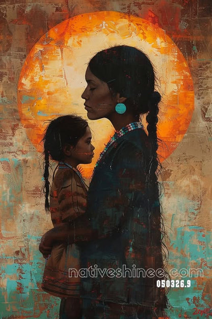 Circle of Mother and Child Canvas