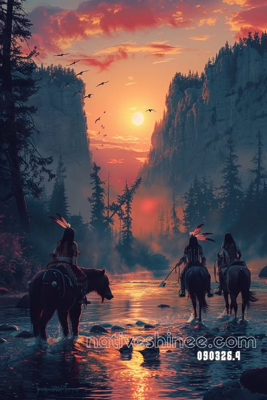 Riders Through the Canyon Light Canvas
