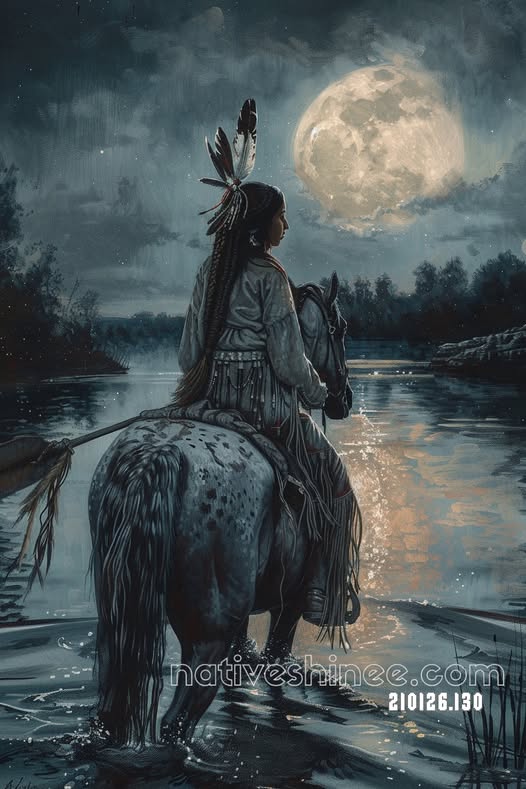 Moon Crossing of Quiet Waters Canvas