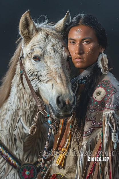 Stillness Between Rider and Horse Canvas