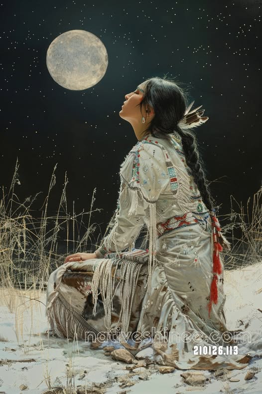 Moon Prayer in Winter Silence Canvas