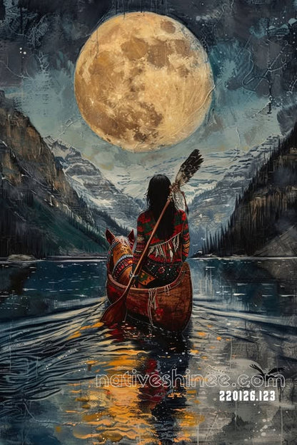 Under the Great Moon Crossing Canvas
