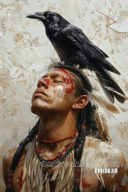 Raven Above the Quiet Fire Canvas