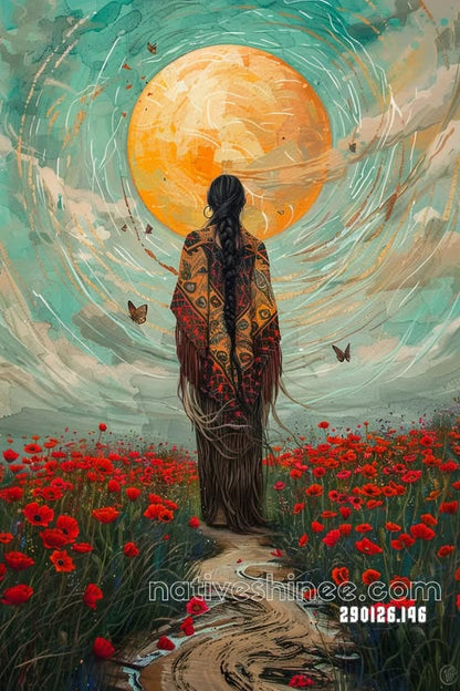 Standing Before the Harvest Moon Canvas