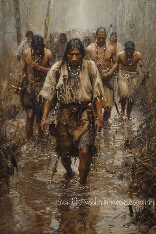 A Canoeist's Morning Journey Native American Canvas