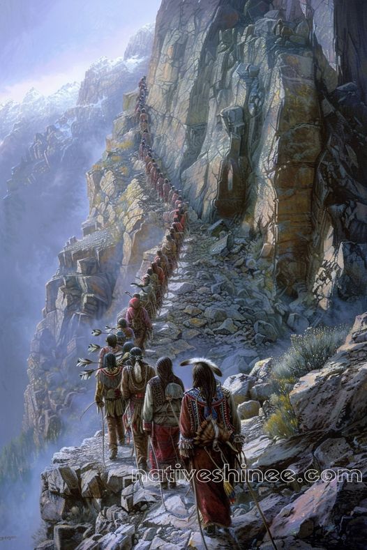 Ascending the Trail of Tears Native American Canvas