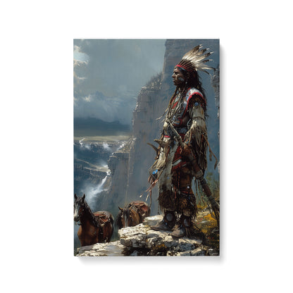 Sentinel of the Spirit Canyon Native American Horse Canvas