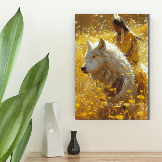 Guardian of the Golden Fields Native American Canvas