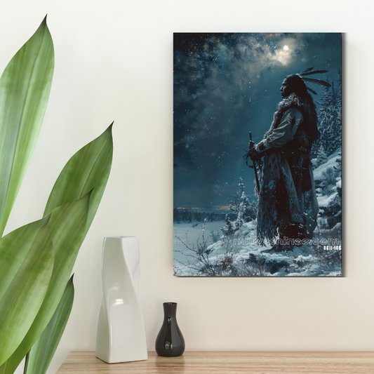 Silent Watch Under the Milky Way Native American Canvas