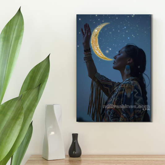 Moonlit Connection Native American Canvas