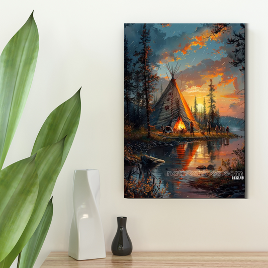Embers of Tradition Native American Canvas