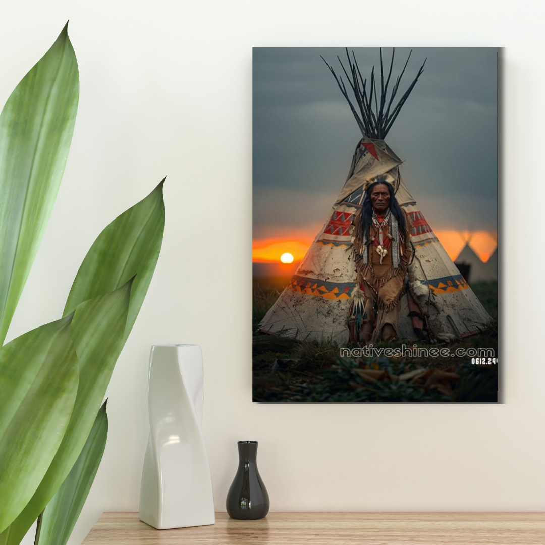 Guardian of the Setting Sun Native American Canvas