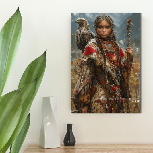Spirit of the Falconer Native American Canvas