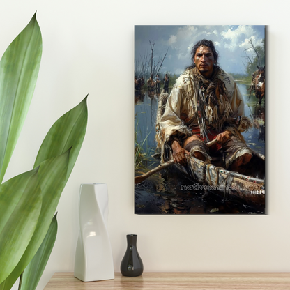 The Silent Navigator Native American Canvas