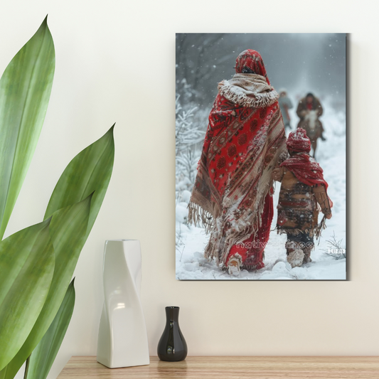 Steps Through the Snow Native American Canvas