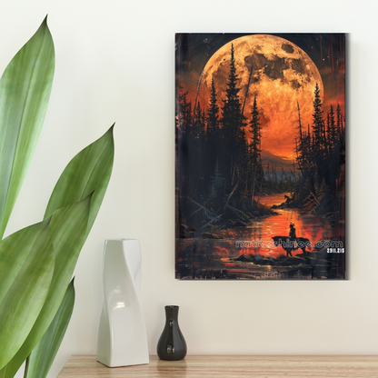 The Blood Moon's Journey Native American Canvas