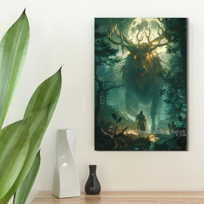 Guardian of the Moonlit Forest Native American Canvas