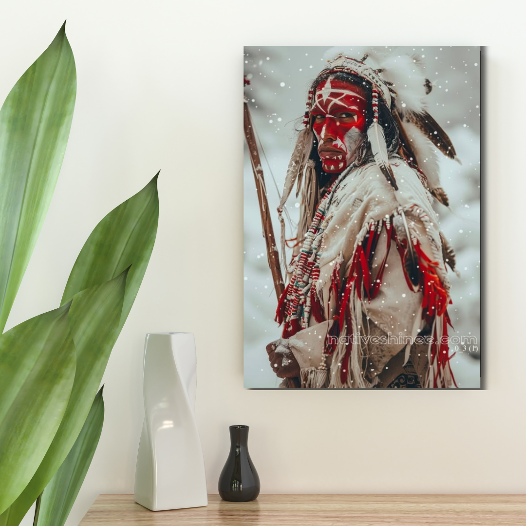 Winter's Warrior Spirit Native American Canvas