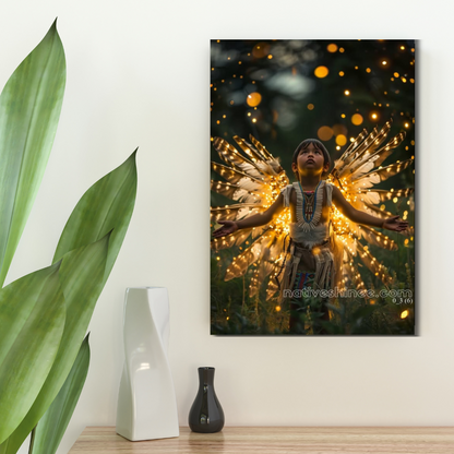 Child of the Firefly Spirits Native American Canvas