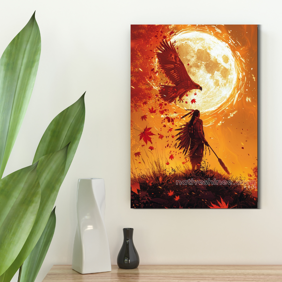 Eagle’s Embrace: Spirit of the Moon Native American Canvas