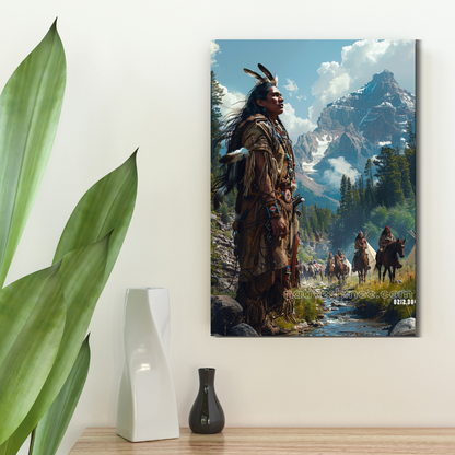 Guardian of the Mountain Path Native American Canvas