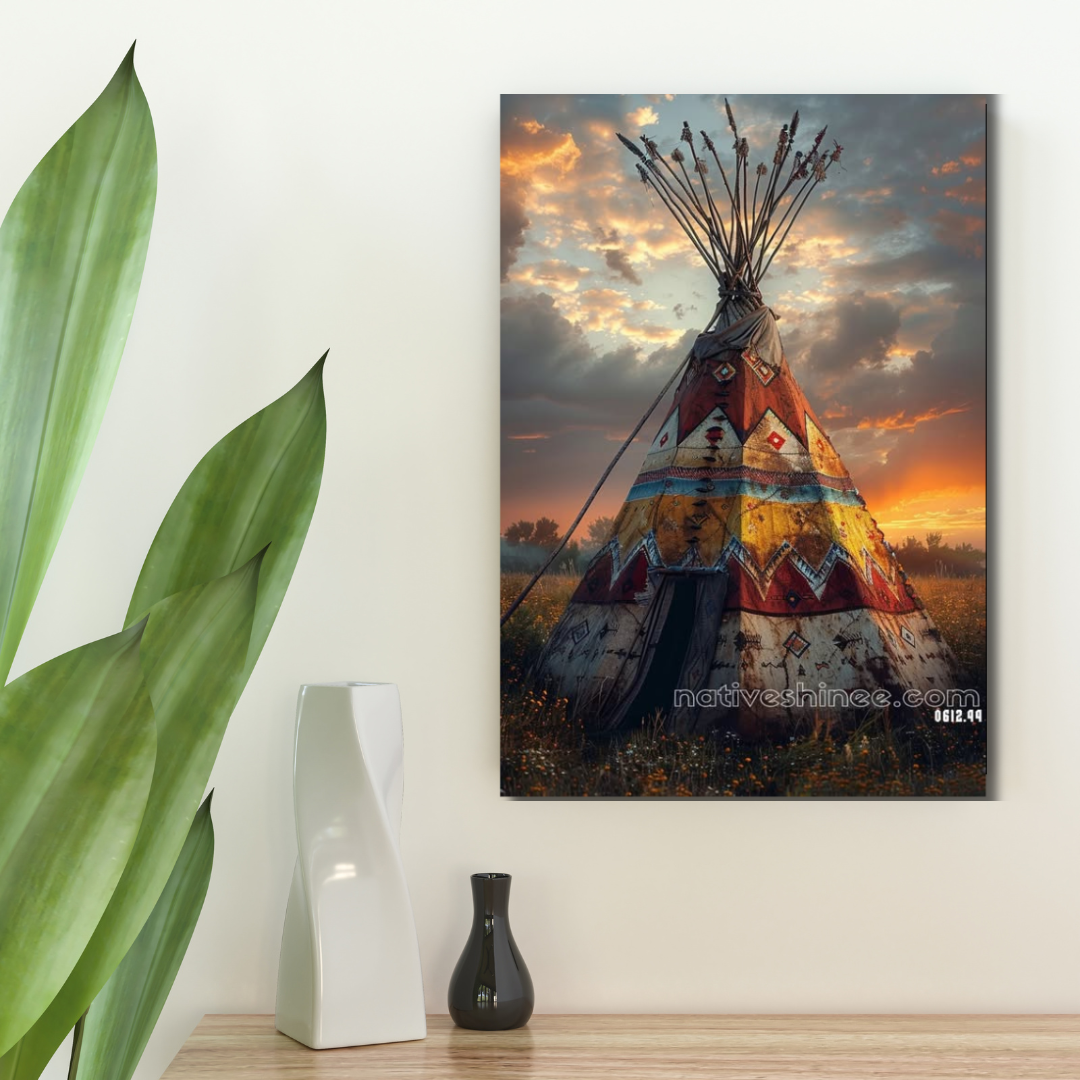 The Sunset Tipi Native American Canvas