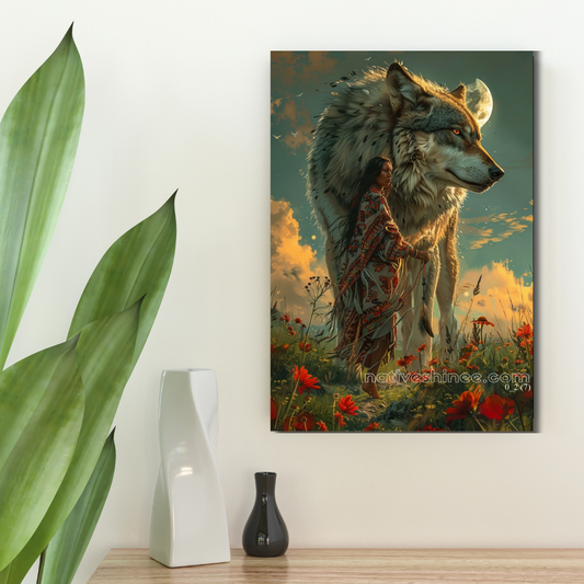 Guardian of the Moon Native American Canvas