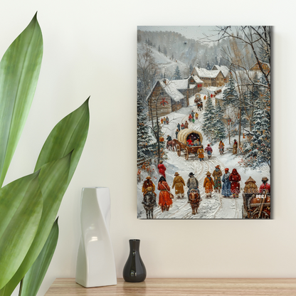 Winter Gathering Native American Canvas