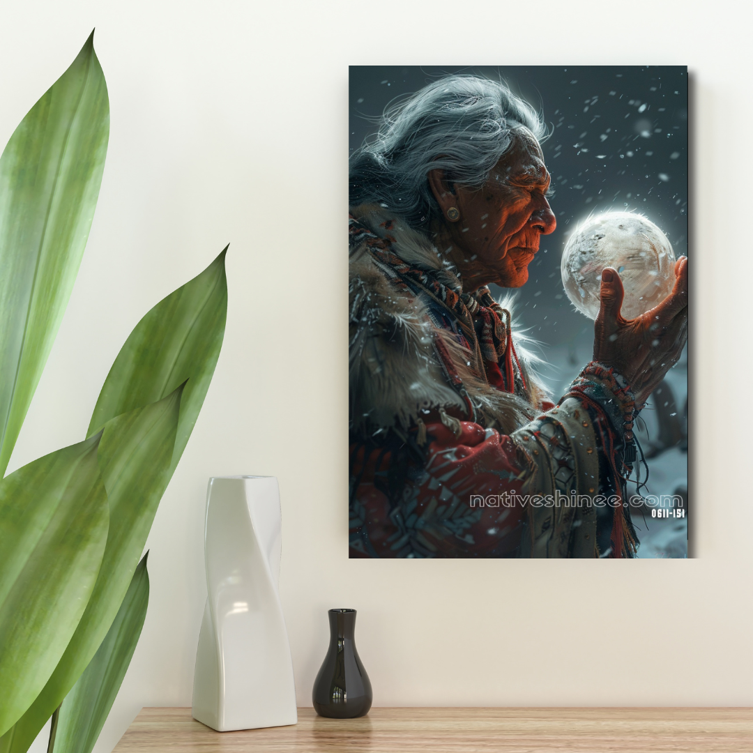 Wisdom of the Winter Moon Native American Canvas