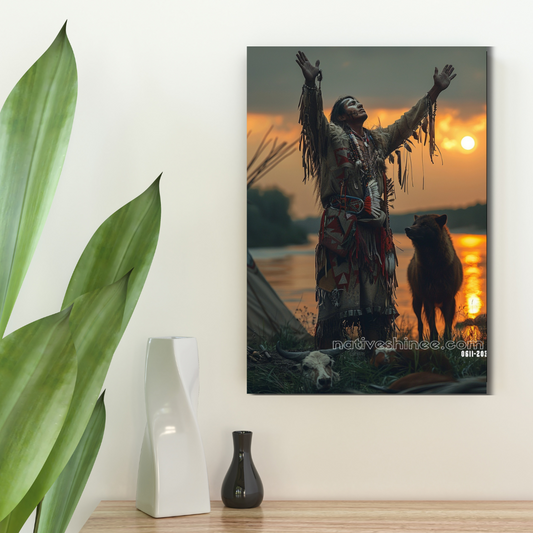 Spirit of the Sunset Prayer Native American Canvas