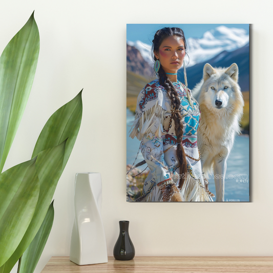 Spirit of the White Wolf Native American Canvas