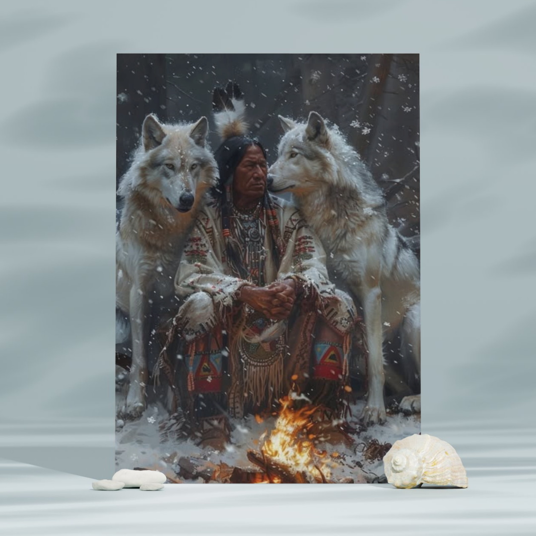 Guardians of the Sacred Flame Native American Canvas