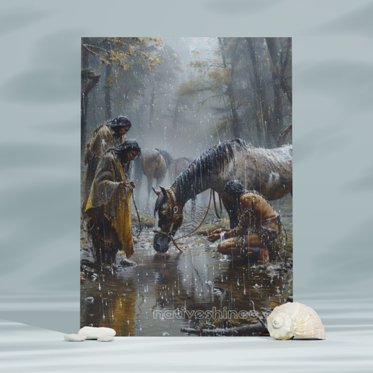 Reflections in the Rain Native American Canvas