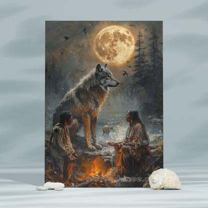 Lunar Guardians Native American Canvas