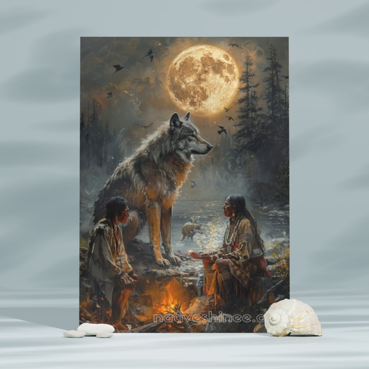 Lunar Guardians Native American Canvas