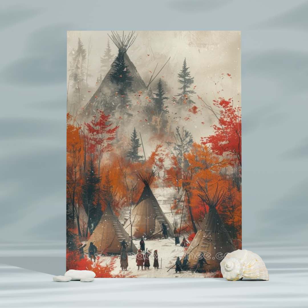 Autumn Gathering Native American Canvas