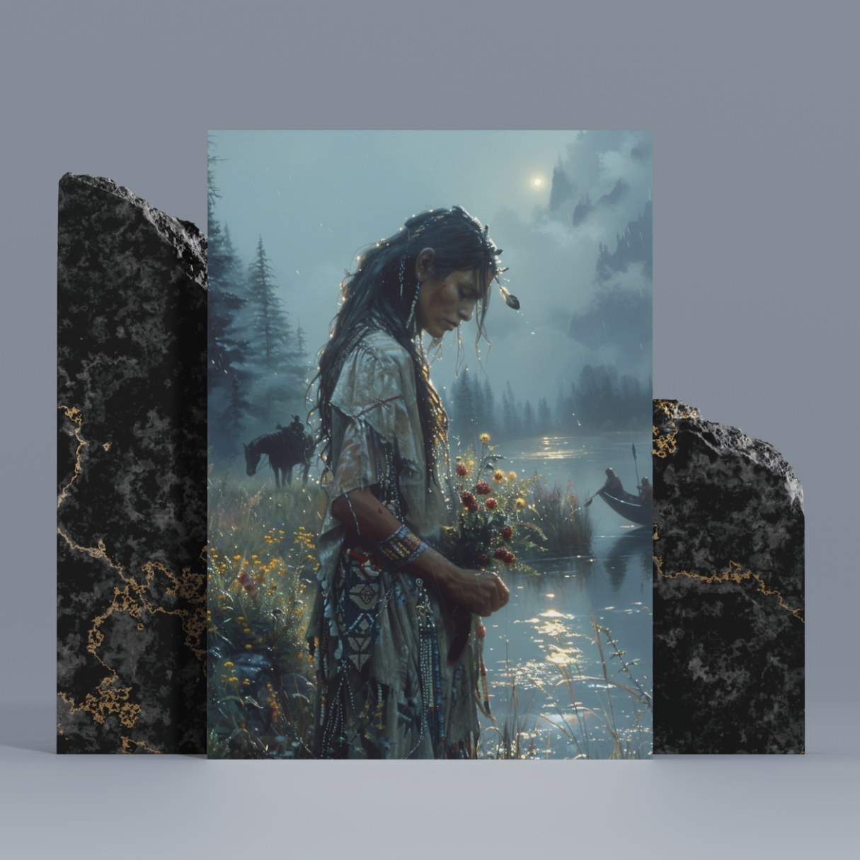 Water Girl Native American Canvas