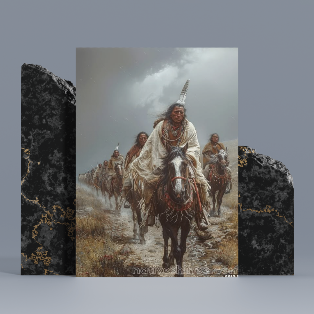 Riders of the Storm: A Native American Canvas