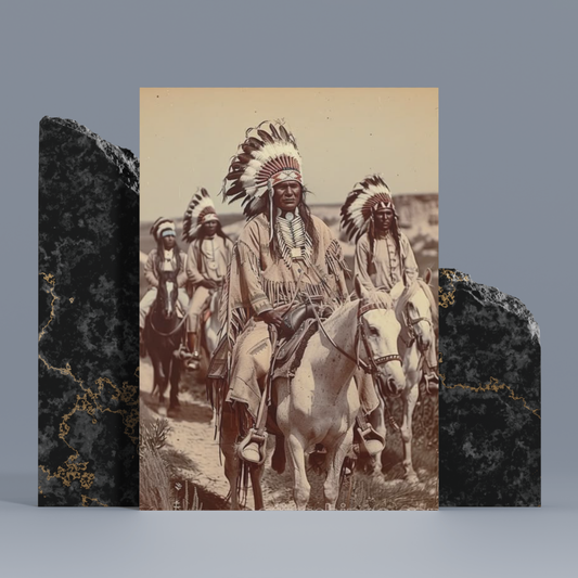 Guardians of the Plains: A Native American Canvas