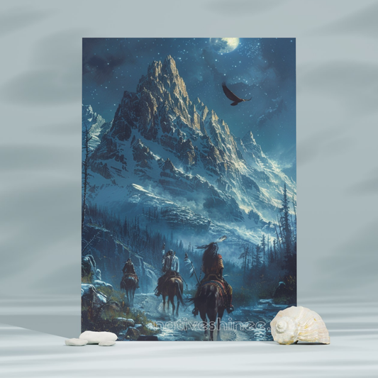 Moonlit Wisdom Native American Canvas